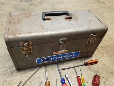 googlevintage mechanics metal small tool boxes|Vintage Metal Tool Box .